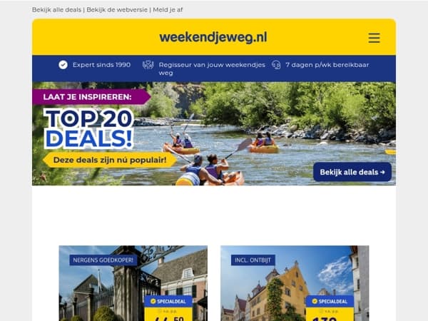 ✨ 20x inspiratie voor jouw volgende weekendje weg vanaf 37,50 p.p.! 🔥