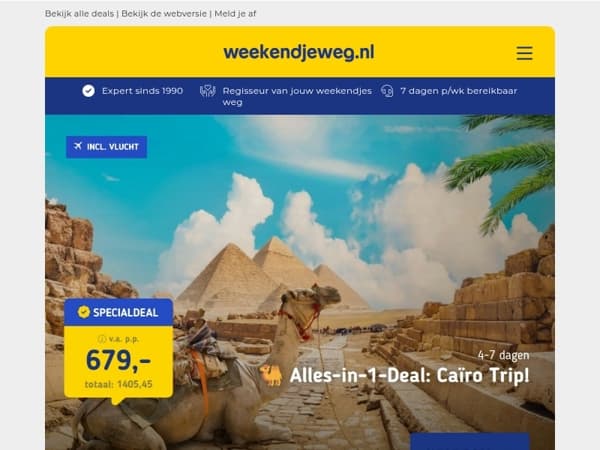 Caïro Excursietrip: bezoek Piramides & meer v.a. 679 | 3 dgn in de Achterhoek + diner v.a. 99 p.p.!