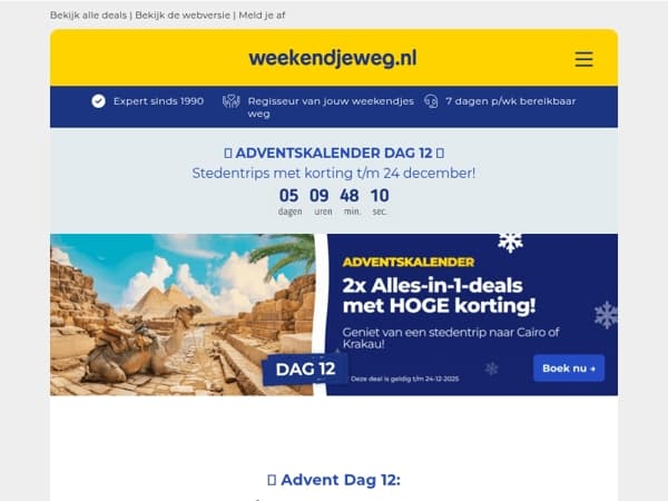 🌟 Advent Dag 12: Alles-in-1-deals Caïro & Krakau met HOGE korting! 🔥