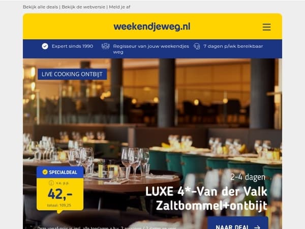 ⭐️⭐️⭐️⭐️ LUXE 4*-Van der Valk Zaltbommel + LIVE Cooking ontbijt v.a. 44,50 | Ultraluxe XXL bubbelbad Suite de Veluwe v.a. 89,50 p.p.!