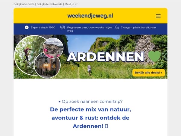 De perfecte mix van natuur, avontuur & rust: ontdek de Ardennen vanaf 69,50 p.p.! 🌿✨