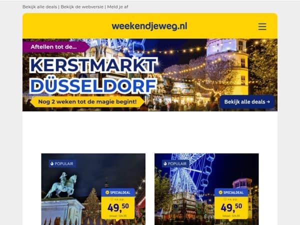 🔔 Nog 2 weken... Tot de kerstmarkt in Düsseldorf! 🎄💫 Boek nu v.a. 49,50 p.p.!