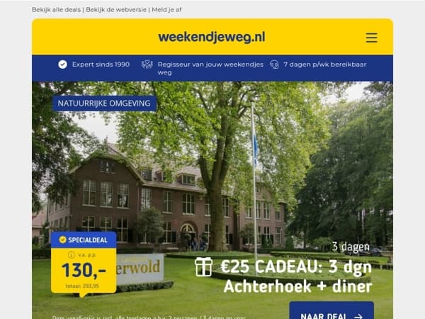 Nu RAZEND populair! 🔥 3 dagen in de Achterhoek + ontbijt & diner SLECHTS 130 p.p.! 🤯