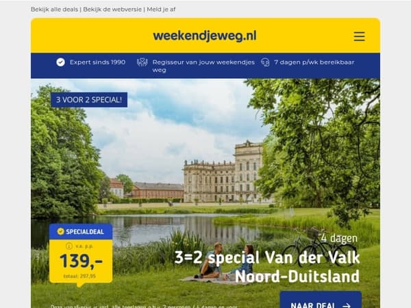 🇩🇪✨ 3=2 SPECIALS: 4 dgn Duitsland incl. ontbijt + GRATIS parkeren v.a. SLECHTS 88,50 p.p.!
