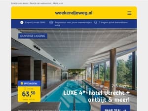 NIEUW! 😍 LUXE 4*-hotel Utrecht + ontbijt & MEER v.a. 63,50 | Familiehotel in Harlingen incl. ontbijt v.a. 67,50 | WILDLANDS + hotel & kids t/m 11 GRATIS & meer!