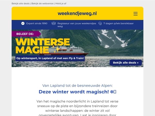 ❄️ Laat je betoveren door winterse bestemmingen vanaf €210,- p.p.!