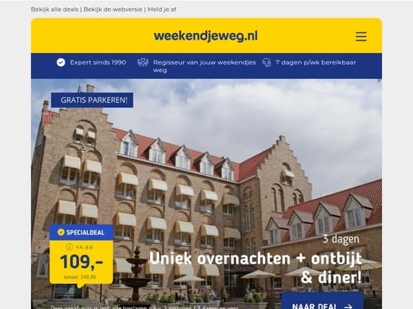 3 dagen voormalig klooster in Sluis + diner v.a. 109 | All-inclusive vakantie in Bitburg v.a. 139 p.p.!