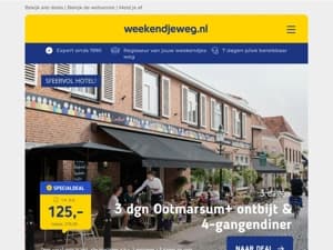 ✨ Special Deals! ✨ Jubileum actie hotel Ootmarsum: 3 dgn + VEEL EXTRA'S v.a. 125,- p.p. | Vroegboekdeal Residence De Eese in Overijssel v.a. 605,- per acco!