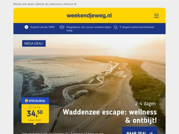 TOPDEAL! 🤩 Waddenzee escape: luxe, wellness & ontbijt 34,50 | All-inclusive Bonte Wever Assen v.a. 174 p.p.!
