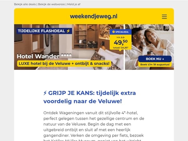 🔥 Tijdelijk extra voordelig: 4*-hotel Wander bij de Veluwe incl. ontbijt, bitterballen & sweet treat v.a. slechts 49,50 p.p.!