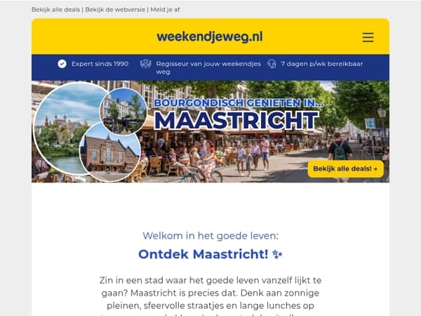 Lente-trip? 🌸 Bourgondisch Maastricht wacht op je vanaf €39,50 p.p.! 🍷✨