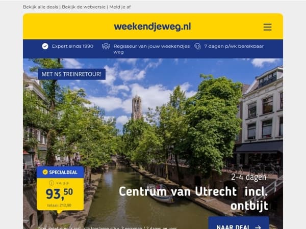 🚉 Overnachting + NS-retourticket: 3x de perfecte combi-deals v.a. 90,50 p.p.! 💥