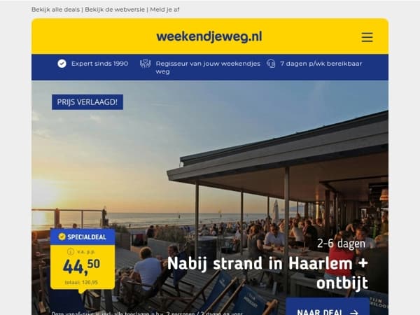 Zomerfavoriet! 💛 Verblijf bij Haarlem & Bloemendaal aan zee + ontbijt v.a. 44,50 | Stedentrip Krakau + Auschwitz & Zoutmijn v.a. 399 p.p.!