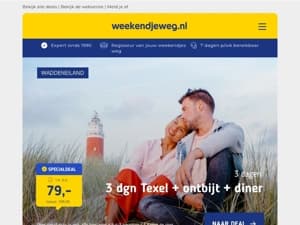 ⚡ Fletcher Flashdeals! ⚡ 3 dgn Texel + ontbijt + diner 79,- p.p. + MEER - Laatste kamers: OP=OP! 😱