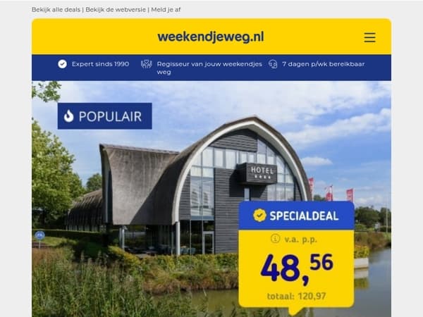 Aanbieding! ⭐️ Luxe 4*-Designhotel de Veluwe + ontbijt & RITUALS v.a. 48,56 | Culinair Vechtdal + 4-gangendiner v.a. 109,50 p.p.! 🍽️