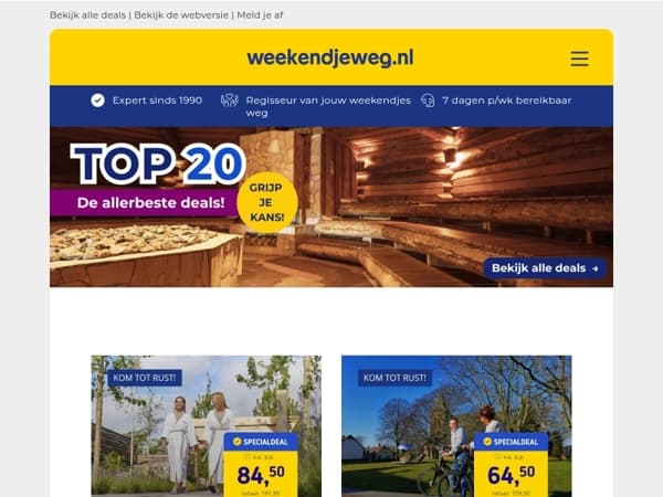 🔥 Dit waren dé favoriete weekendjes weg deze week - Wellness, natuur, stedentrips & meer! 🙌