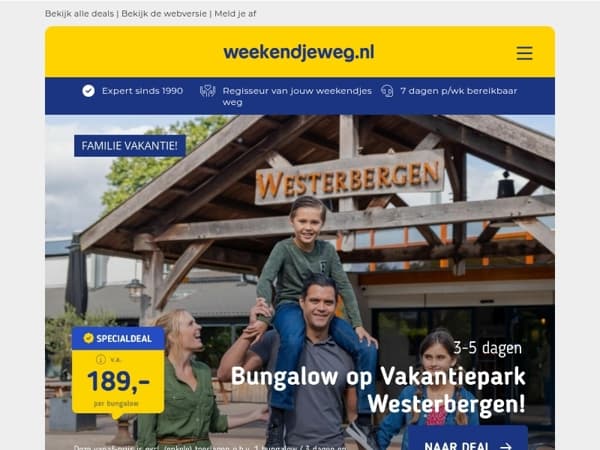 🏡 Bungalow Vakantiepark Westerbergen v.a. 180 per acco | 3 dgn Ardennen LUX + diner 🍴 & wellness v.a. 189 p.p.!