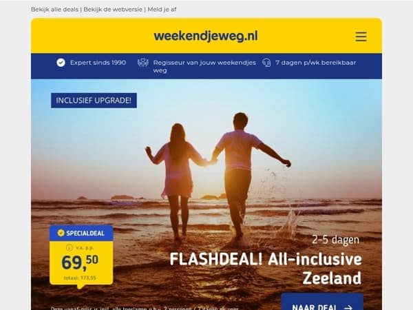 All-inclusive in Zeeland v.a. 69,50 | 3 dgn Vechtdal + ontbijt & diner 127,50 p.p.!