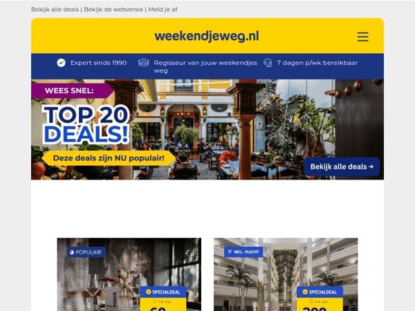 TOP 20! 🔥 3 dgn 4*-hotel Vechtdal + ontbijt + 3-gangendiner + extra's v.a. 74,- p.p. | Extra voordelig naar Sevilla + vlucht & ontbijt v.a. 299,- p.p. & NOG VEEL MEER!