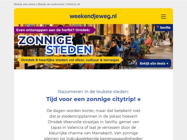 ☀️ Nog even de zon opzoeken? Ontdek deze citytrips! ✈️