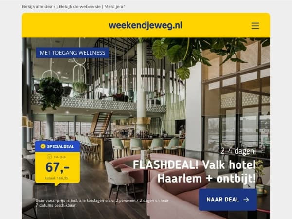 Van der Valk SALE! 🔥Haarlem + ontbijt 67 | Emmeloord + ontbijt v.a. 56,25 OF Excursietrip Dubai 899 p.p.!
