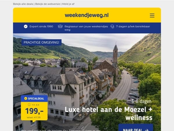 Eropuit in de natuur? 💚✨ Check deze deals! 👉 Luxe hotel aan de Moezel + ontbijt + wellness v.a. 199,- p.p. | Unieke Forest Cube in de Ardennen v.a. 387,95 per acco & MEER! 🤯