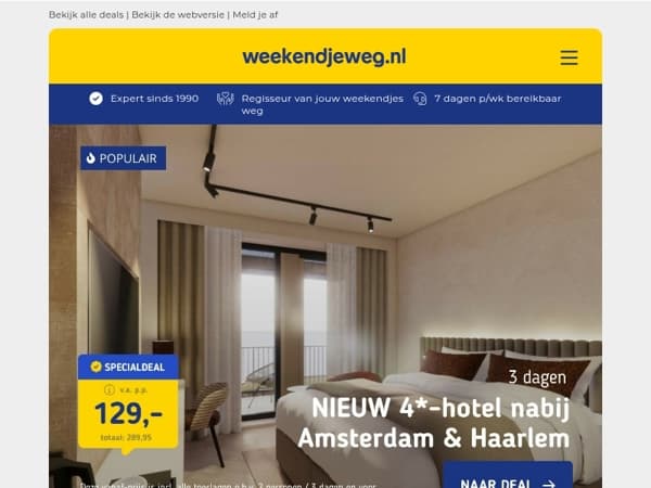 🌊 3 dgn bij Amsterdam & Haarlem (strand) v.a. 129 | All-inclusive in Cap d' Agde Frankrijk 177 p.p.!