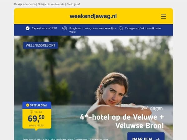 🌿 4*-hotel Veluwe + entree Veluwse Bron v.a. 69,50 | 🔥 3=2 SPECIAL: Van der Valk bij Nijmegen + ontbijt v.a. 133 p.p.!