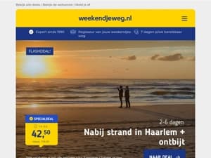 FLASHDEAL! ⚡ Ibis Haarlem bij Bloemendaal + ontbijt v.a. 42,50 | 3 dgn Limburg + ontbijt & diner SLECHTS 85 pp!