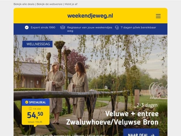 Veluwse Bron of Zwaluwhoeve weekend v.a. 54,50 | Kerstshoppen Düsseldorf + Crowne Plaza ontbijt v.a. 49,50 p.p.!