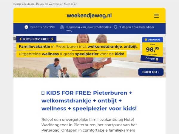 😱 KIDS FOR FREE: Familievakantie in Pieterburen + welkomstdrankje + ontbijt + wellness & speelplezier voor kids v.a. 98,95! 💥🤯