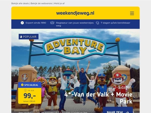 🎢 Movie Park Germany + 4*-Van der Valk v.a. 99 | 3 dgn Ootmarsum + 4-gangendiner 145 p.p.!