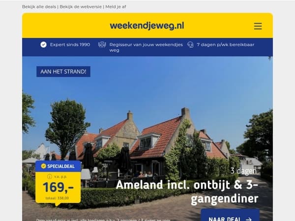 🌅 Weekendje weg? Ameland of Van der Valk Hoorn v.a. €134,25 p.p.