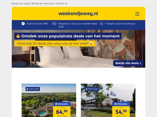 🔥 Snel te boeken en zó de deur uit: dit zijn de TOP 20 beste deals! 🏅