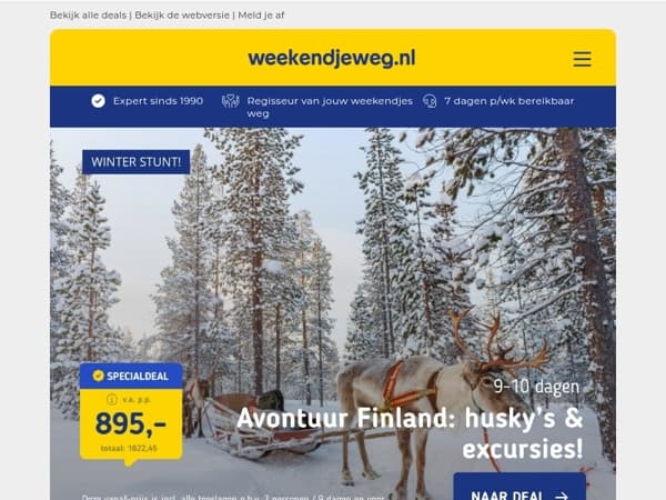 ❄️ Wintertrip boeken? Ga op avontuur in 🇫🇮 Finland v.a. 895,- p.p. OF all-inclusive wintervakantie bij de Moezel ✨ v.a. 178,- p.p.!