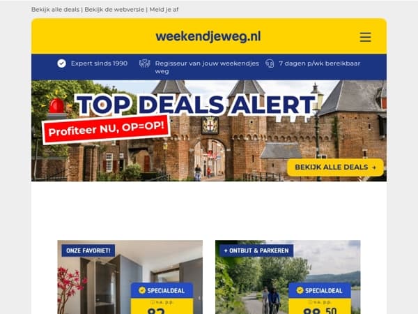 🎯 Dit zijn de deals waar iedereen voor gaat: LUXE suite in Amersfoort + ontbijt v.a. 82,- | 4 dgn in het Ruhrgebied + ontbijt v.a. 88,50 | 3 dgn kerstmarkt Trier + ontbijt v.a. 159,- & MEER!