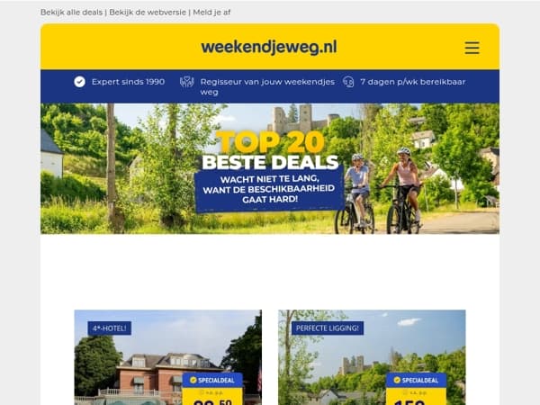 NU Populair! 💥 Gooische Villa Hilversum + trein 99,50 | All-inclusive Duitse Eifel 159 | Valkenburg + ontbijt 99 & MEER!