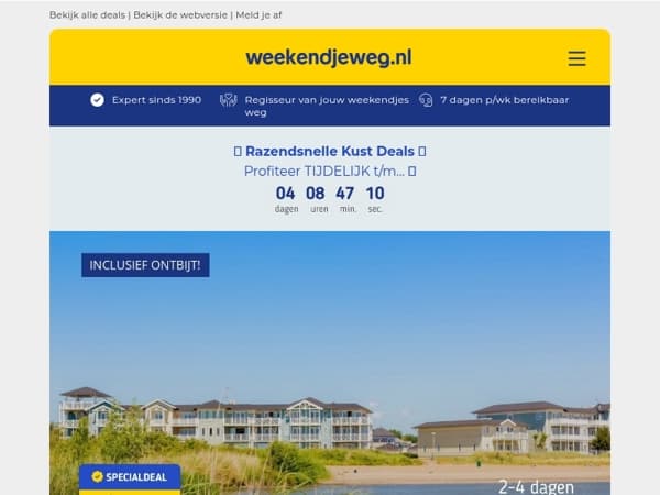 🌊 Razendsnelle Kust Deals: 6x TIJDELIJKE strand-deals met HOGE korting! 🔥