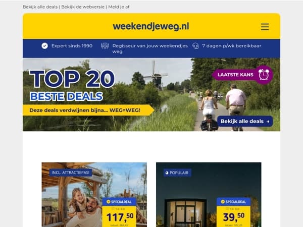 ⚠️ Deze deals verdwijnen bijna… Boek de top 20 beste deals NU! 🔥
