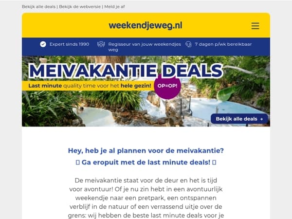 ⏰ Last Minute MEIVAKANTIE Deals: Efteling, Ardennen, Movie Park Germany & MEER! 😍🙌