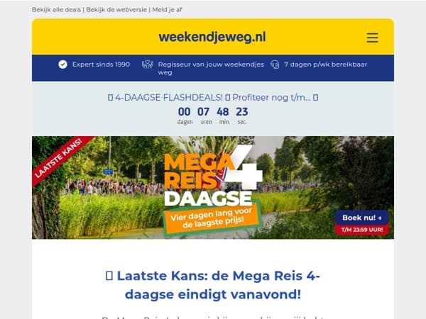 ⚠️ NOG 1 DAG TE BOEKEN: jouw allerlaatste kans om de MEGA REIS 4-DAAGSE te boeken! ⏰😱