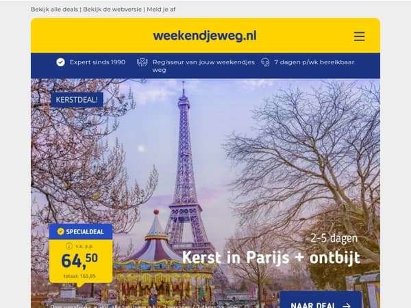 Kerstshoppen Parijs v.a. 64,50 p.p. + GEHEIME ledendeal (met 34% korting)! 🤫👀