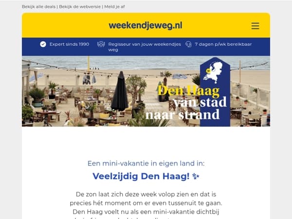🌞 Mini-vakantie in eigen land: ontdek Den Haag vanaf 41,- p.p.!