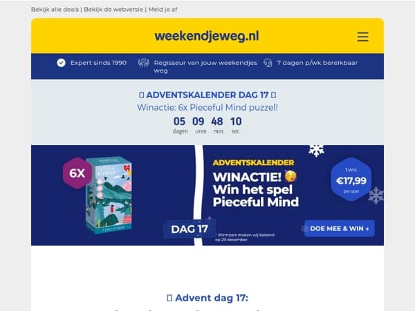🌟 Advent Dag 17: Nieuwe WINACTIE + de allerbeste LAST MINUTE deals!