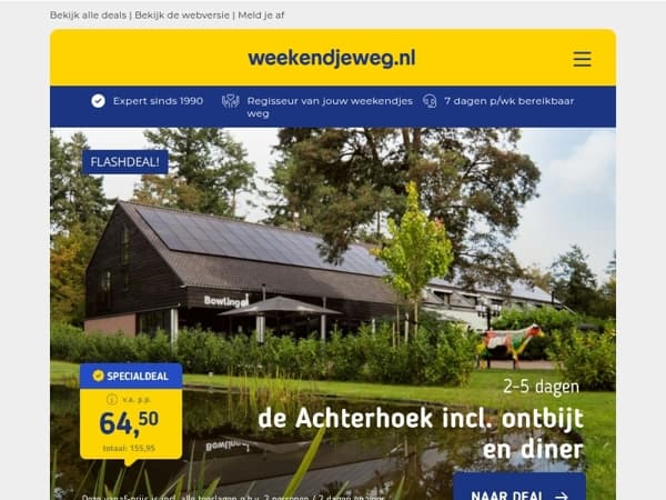 2-5 dgn de Achterhoek + ontbijt & diner v.a. 64,50 | 7 dgn Marrakech + Sahara ervaring & excursies v.a. 399 p.p.! 😱