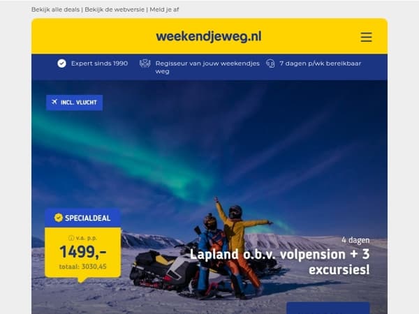 Compleet verzorgde Lapland deal: excursies & meer v.a. 1499 | Van der Valk Amersfoort + ontbijt v.a. 61,50 p.p.!