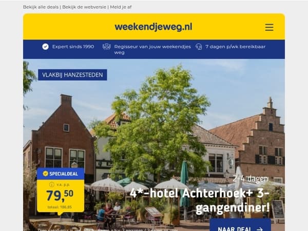 📣 Alleen vandaag nog: LUXE 4*-Crown hotel Düsseldorf + ontbijt v.a. 39,50 | 🚆 4*-hotel Arnhem + treinretour v.a. 96,50 p.p.!