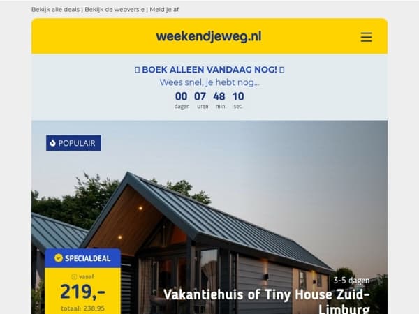 👀 Psst… Deze deals boek je ALLEEN VANDAAG nog! ⏳⚡
