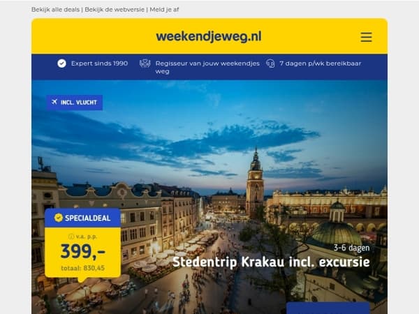 ✨ Unieke Excursietrips, nu met EXTRA korting! 🏰 Krakau v.a. 399 | 🐫 Caïro v.a. 489,- | ❄️ Lapland v.a. 1545,-