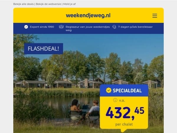 LAST MINUTE! 📣 Vakantiepark EuroParcs De IJssel v.a. 432,45 | Kasteelhotel Zuid-Limburg + ontbijt v.a. 42,30 p.p.! 🏰